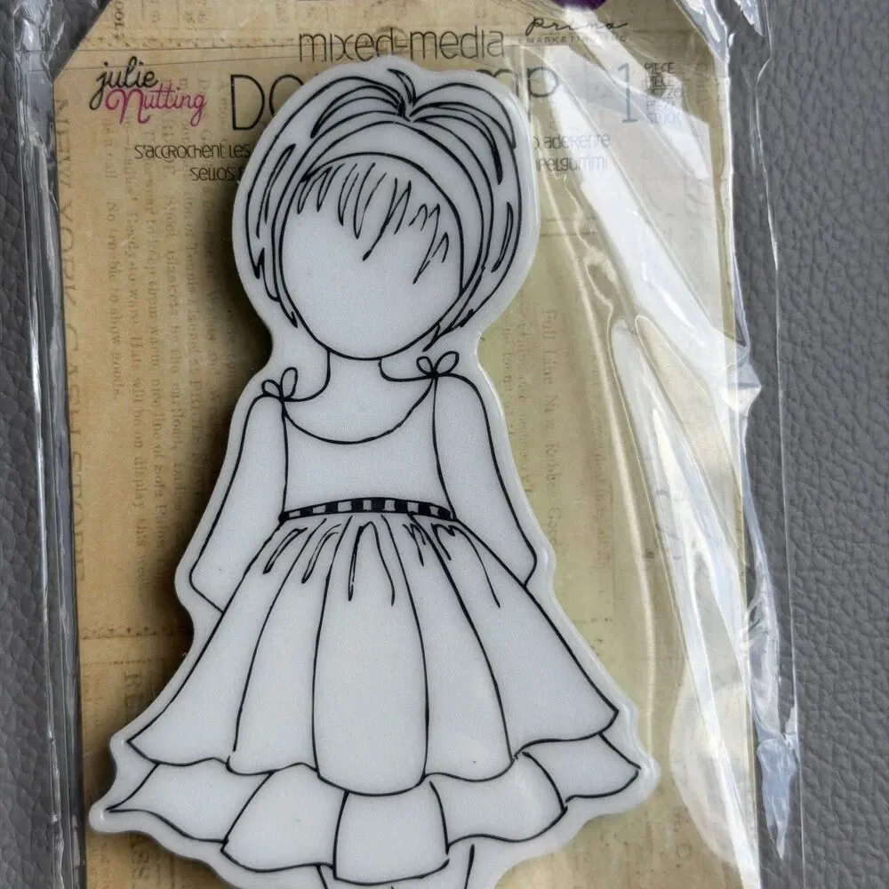 Julie Nutting Doll Cling Stamp ~ Abby #910143 and Priscilla 910549 dolls Prima